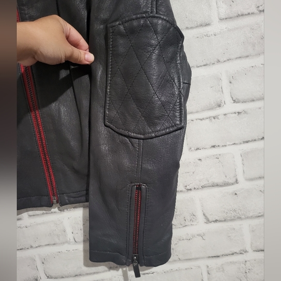 William Rast Genuine Leather Moto Jacket Grey size M - Picture 6 of 11